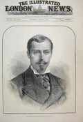 Original Old Antique Print 1881 Duke Albany Prince LeopPortrait 19th