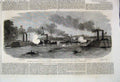 Old Antique Print 1862 Fort Pillow Mississippi River Gun Boats Sketches 19th