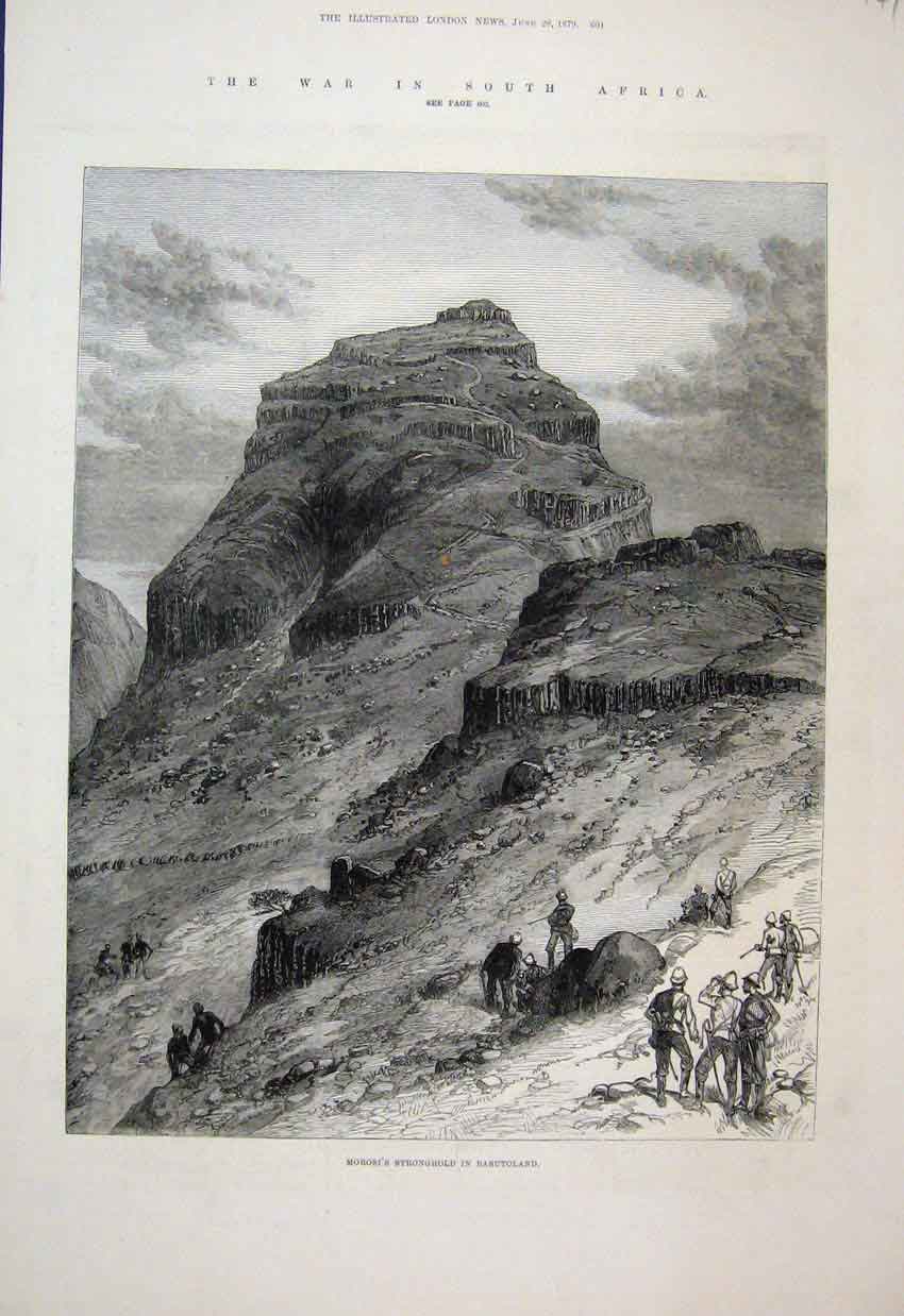 Original Old Antique Print 1879 War South Africa Morosi Basutoland Victorian