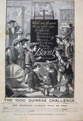 Original Old Antique Print 1889 Guineas Challenge Children Bovril Chalkboard