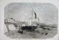Original Old Antique Print 1855 King Sardinia Vivid Dover Ship Harbour 19th