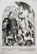 Original Old Antique Print 1855 King Miller Dee Dog Children 19th