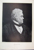 Original Old Antique Print 1891 William Makepeace Thackeray Portrait Victorian