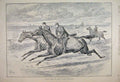 Original Old Antique Print 1895 Horse Training Frost Gallop Sands Beach 19th