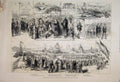 Original Old Antique Print 1882 Festivities Boston Wheel Barrow Mayoress 19th