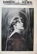 Original Old Antique Print 1895 Portrait Lady Christmas Morning 19th