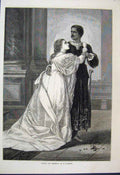 Original Old Antique Print 1874 Othello Desdemona Royal Academy 19th