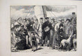Original Old Antique Print 1871 Families Ship Dogs Highlands Party Victorian