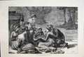 Original Old Antique Print 1879 Picnic Burnham Beeches Fortune Telling 19th