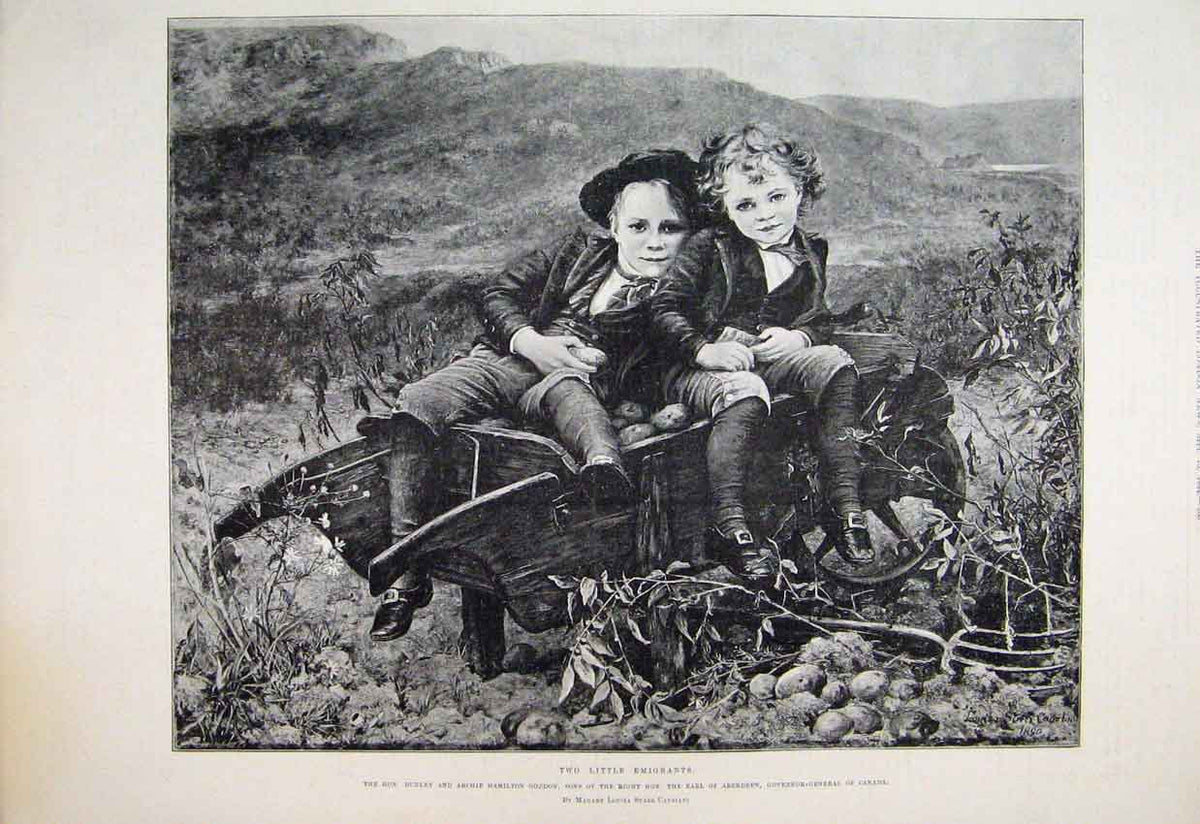 Old Antique Print 1894 Dudley Archie Hamilton Gordon Sons Earl Aberdeen 19th