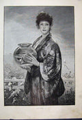 Original Old Antique Print 1886 Female Costume Woman Child Beautiful Victorian