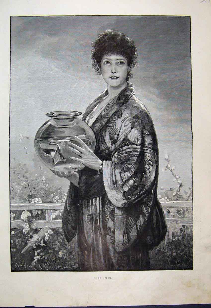 Original Old Antique Print 1886 Female Costume Woman Child Beautiful Victorian