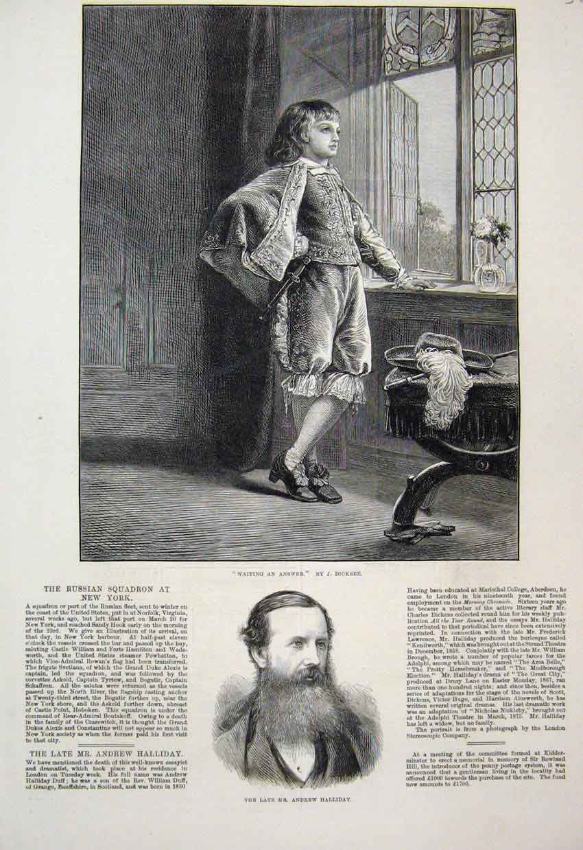 Original Old Antique Print 1893 Woman Japanese Fish Bowl Beautiful Victorian