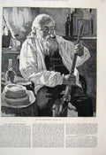 Old Antique Print 1883 Bearded Man Gun Grouse Shooting Beautiful Fine Art 19th
