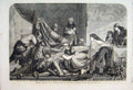 Original Old Antique Print 1865 Esthers Banquet Liverpool Exhibition Victorian