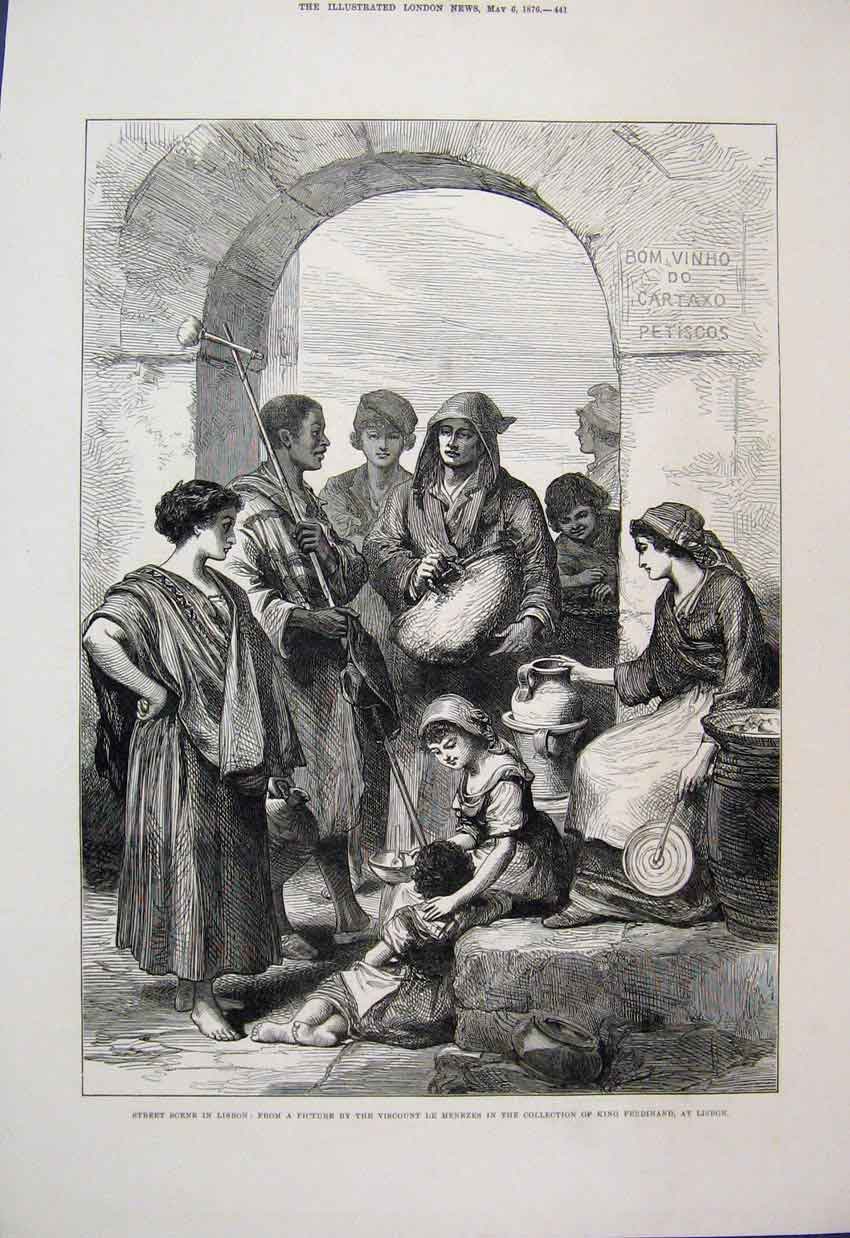 Original Old Antique Print 1888 Faith Freedom Men Women Caring Scene Fine Art