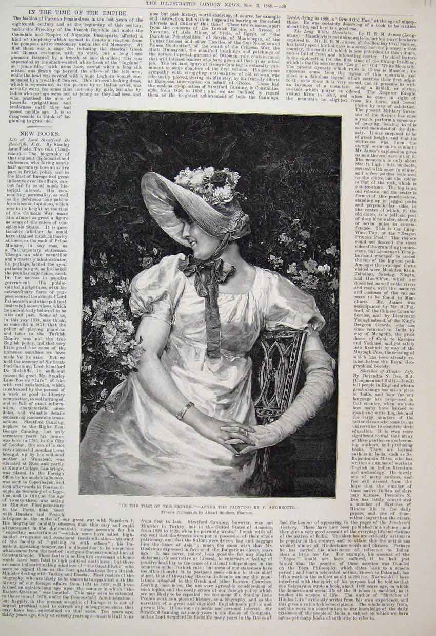 Original Old Antique Print 1881 Parisian Woman Dress Flowers Fine Art Victorian