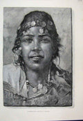 Original Old Antique Print 1887 Portrait Favourite Slave Beautiful Fineart 19th