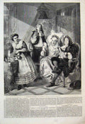 Original Old Antique Print 1861 Le Malade Imaginaire Hypochondriac Art 19th