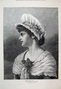 Original Old Antique Print 1883 Portrait Rose Womanhood Fine Art 19th