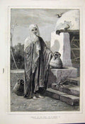 Original Old Antique Print 1880 Rebekah Well France Birds Fine Art Victorian