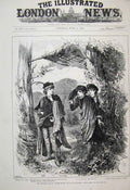 Original Old Antique Print 1885 Pastoral Play Coombe House Theatre Fine Art