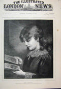 Original Old Antique Print 1887 Little Girl Portrait Munich Fine Art Victorian