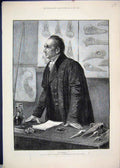 Original Old Antique Print 1883 Professor Bones Marks Royal Academy Art 19th