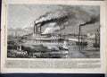 Original Old Antique Print 1867 Hematite Iron Steel Works Hindpool Barrow 19th