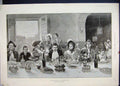 Original Old Antique Print 1894 Restaurant en Time Table Dhote 19th