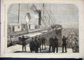 Original Old Antique Print 1865 Great Eastern Brighton Ship Return Sketch 19th