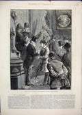 Original Old Antique Print 1881 Admission Strangers Gallery House Commons 19th
