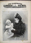 Original Old Antique Print 1888 Queen Grandchild Prince Alexander Battenberg