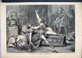 Original Old Antique Print 1873 Antony Cleopatra Drury Lane Theatre Victorian