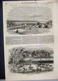 Original Old Antique Print 1858 Arrow Root Durban Port Natal Laboratory 19th