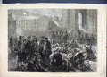 Original Old Antique Print 1874 Wine R Argentruil Men Waiting 19th