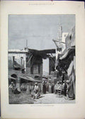 Original Old Antique Print 1868 King Scots Drury Lane Theatre Apprentices Fleet