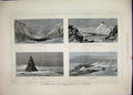 Old Antique Print 1881 American Franklin Rapids Back River Cape Herschel 19th