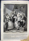 Original Old Antique Print 1861 Malade Imaginaire Royal Academy 19th