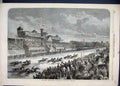 Original Old Antique Print 1863 Great International Horserace Longchamps 19th