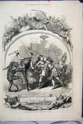 Original Old Antique Print 1876 Pantomime Drury Lane Whittington Cat Victorian
