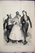 Original Old Antique Print 1880 Domestic Drama Acts Victory Men Woman Play 19th