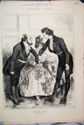 Original Old Antique Print 1880 Domestic Drama Worth Wealth Play 19th