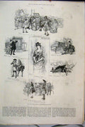 Original Old Antique Print 1885 Opera Manon Drury Lane Theatre Scenes Victorian