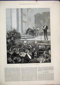 Original Old Antique Print 1882 Price Wales Minnesingers Club Portsmouth 19th