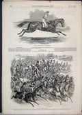 Original Old Antique Print 1848 Surplice Derby Stakes Epsom Horses Victorian
