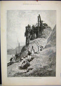 Original Old Antique Print 1884 Nile Expedition Sakiyeh Shadouf Korsoko Fine Art