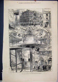 Original Old Antique Print 1878 Fatal Panic Crush Colosseum Music Hall Liverpool