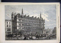 Original Old Antique Print 1867 Terminus Hotel South Eastern Railway Station