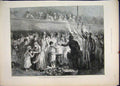 Original Old Antique Print 1887 Poor Families Food Trafalgar Square Art 19th